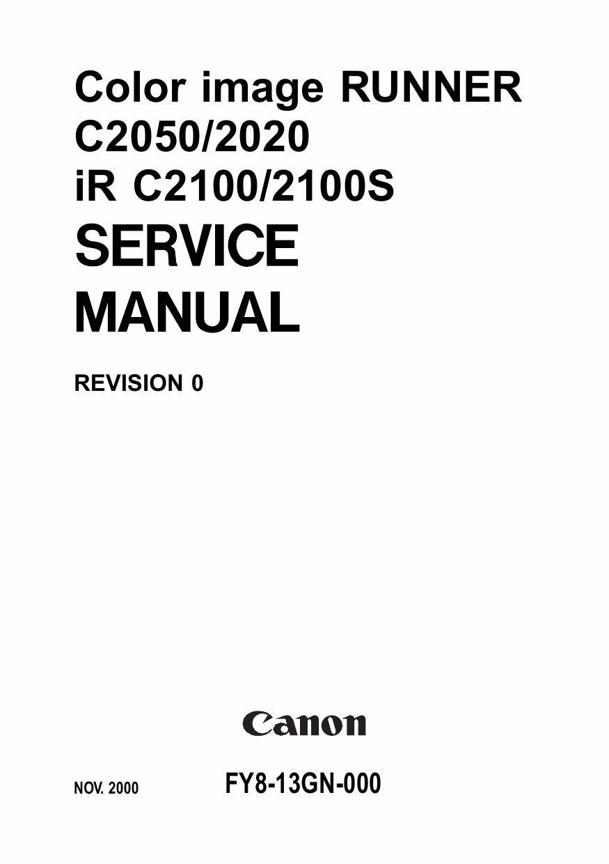 Canon imageRUNNER iR-C2050 C2020 C2100 C2100S Parts and Service Manual-1
